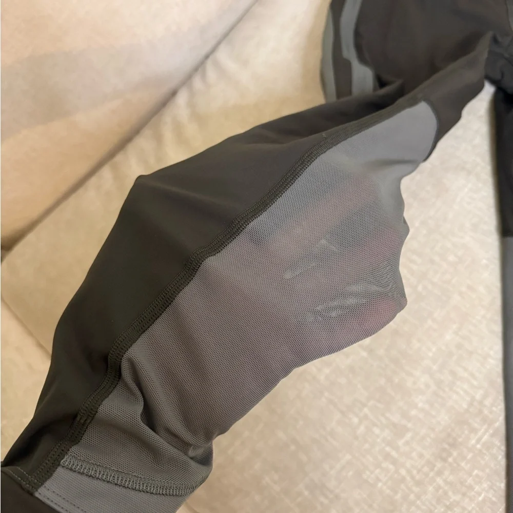 lululemon athletica Olive Green & Sheer Zip Leggings